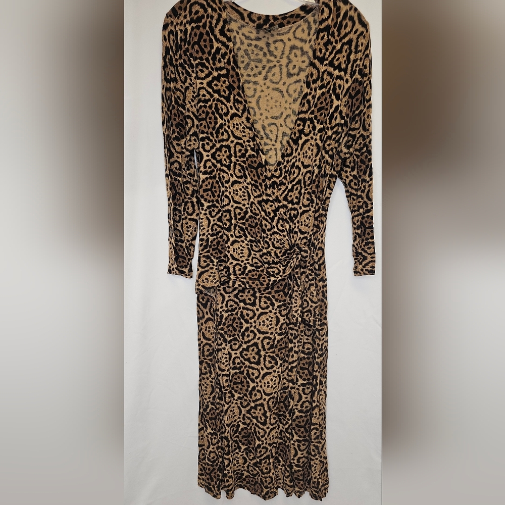 Leopard Print Long Sleeve Dress